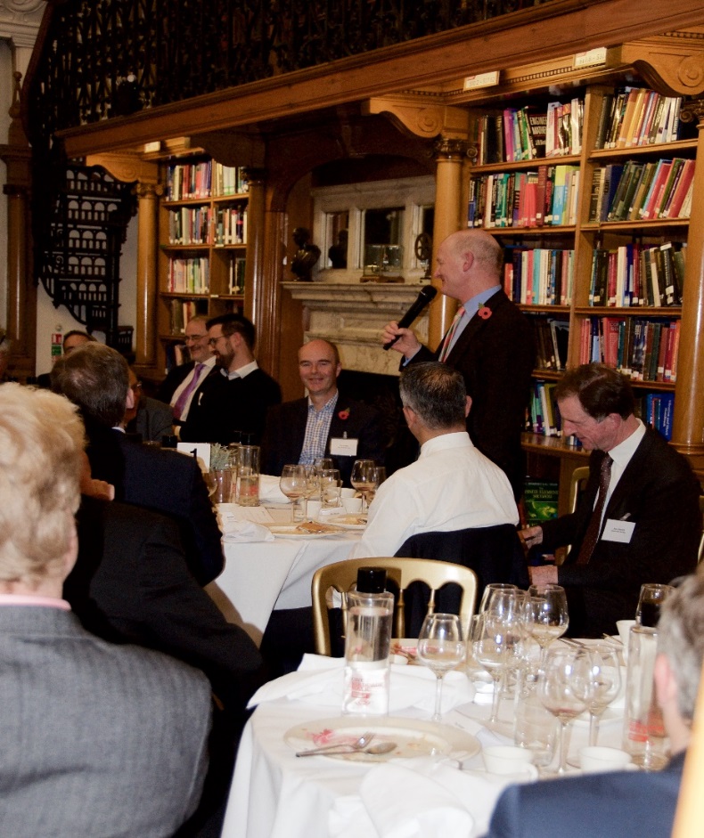 Lord Willetts engaging guests